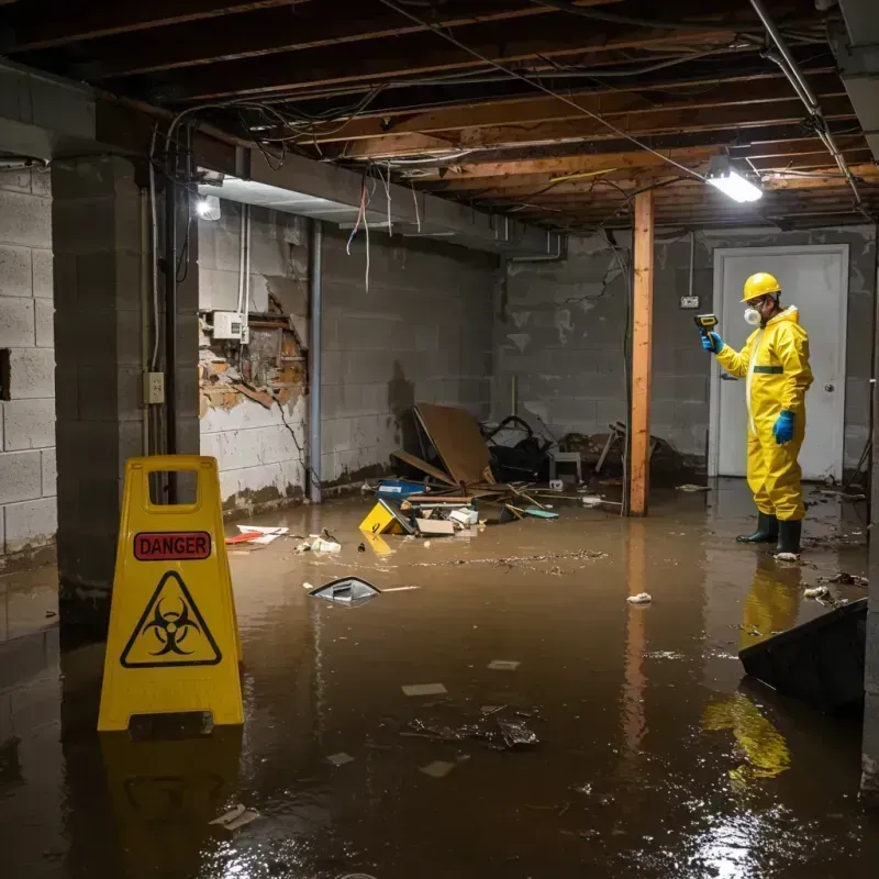 Flooded Basement Electrical Hazard in Cedar Point, NC Property